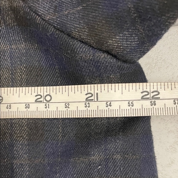 Zara Navy Blue Plaid Bell Sleeve Jacket/Top Sz L - Picture 12 of 16